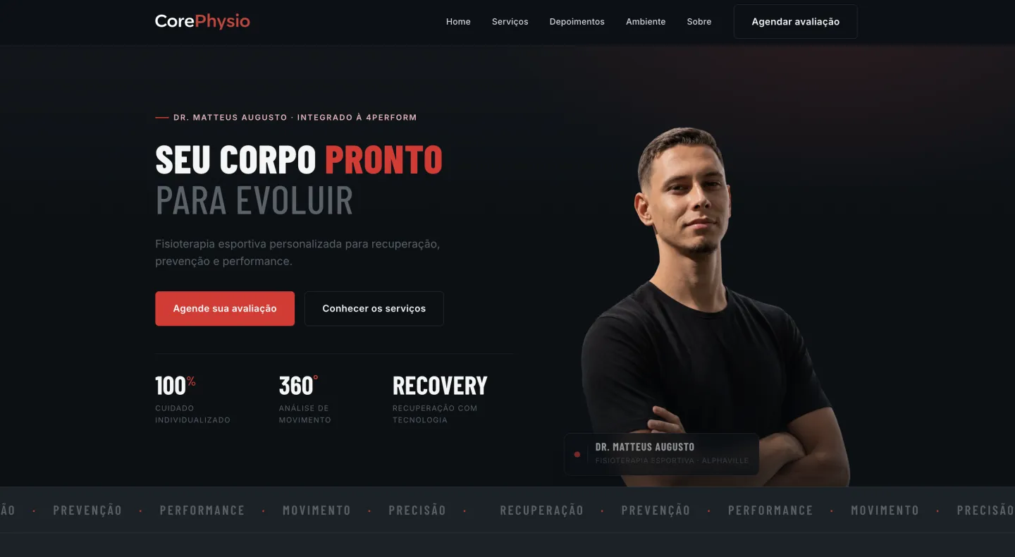 Preview do site Core Physio
